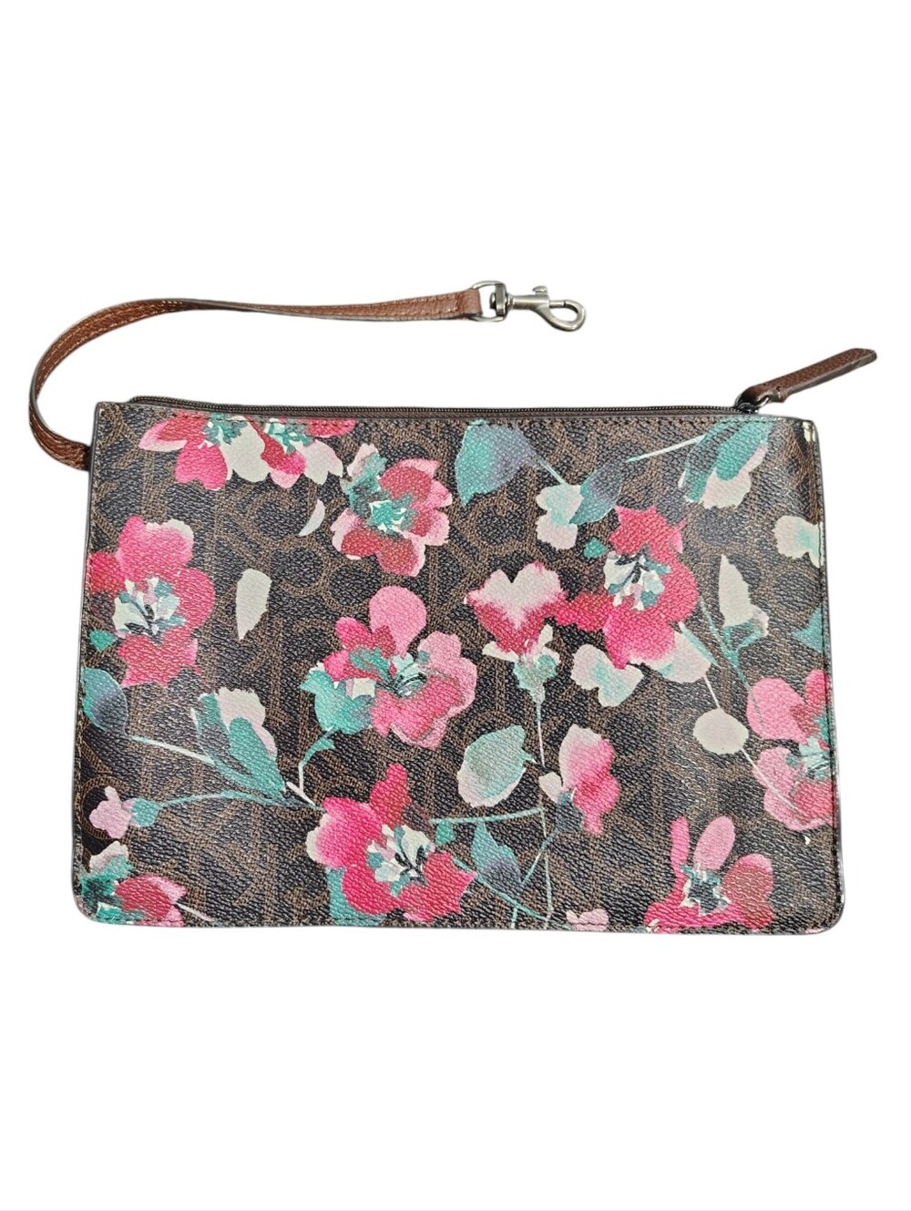 Calvin Klein Rachel Zippered Floral Wristlet